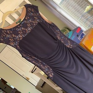 Dressy dress. Sparkling. Pretty deep blue.